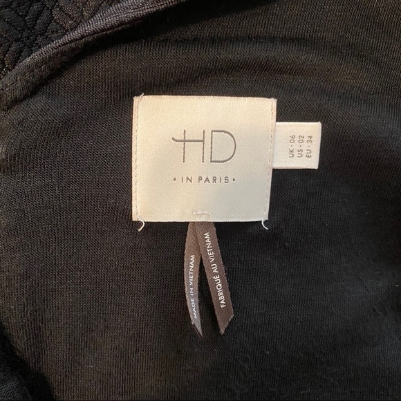 Anthropologie Black Flounce Hem Fit & Flare Dress XS 2 - Picture 7 of 9